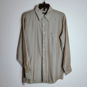 VTG 90s DKNY Men's Green Metallic Iridescent Dress Shirt, Size M/15.5 (32/33)